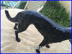 Vintage Early 1900's Large Cast Iron Wolf Hound Greyhound Doorstop Statue