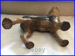 Vintage HUBLEY Large Boston Terrier Cast Iron Doorstop From Early 1900s