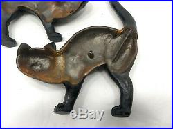 Vintage HUBLEY cast iron black Halloween hunchback cat door stop