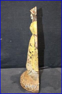 Vintage Hubley 23 Cast Iron Door Stop French Girl 9 1/8 X 5 1/2 Vintage Hubley 23 Cast Iron Door Stop French Girl 9 1/8 X 5 1/2