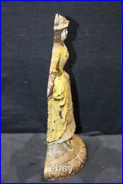 Vintage Hubley 23 Cast Iron Door Stop French Girl 9 1/8 X 5 1/2 Vintage Hubley 23 Cast Iron Door Stop French Girl 9 1/8 X 5 1/2