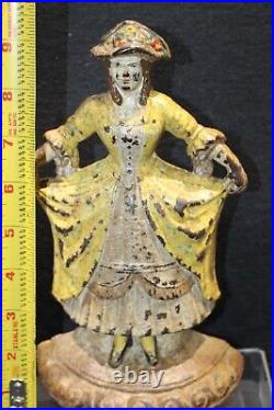 Vintage Hubley 23 Cast Iron Door Stop French Girl 9 1/8 X 5 1/2 Vintage Hubley 23 Cast Iron Door Stop French Girl 9 1/8 X 5 1/2