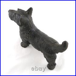 Vintage Hubley #305 Scottie Scottish Terrier Cast Iron Dog Doorstop Black 11
