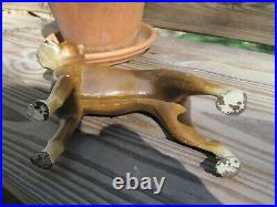 Vintage Hubley Brown Boxer Dog Cast Iron Doorstop Original Rare