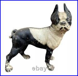 Vintage Hubley Cast Iron Boston Terrier Bull Dog Door Stop 10 1/4 X 9 1/2 Vintage Hubley Cast Iron Boston Terrier Bull Dog Door Stop 10 1/4 X 9 1/2