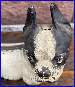 Vintage Hubley Cast Iron Boston Terrier Bull Dog Door Stop 10 1/4 X 9 1/2 Vintage Hubley Cast Iron Boston Terrier Bull Dog Door Stop 10 1/4 X 9 1/2