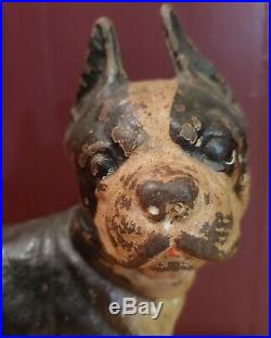 Vintage Hubley Cast Iron Boston Terrier Doorstop Excellent And Original