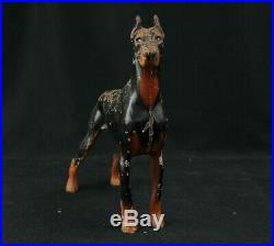 Vintage Hubley Cast Iron Doberman Pinscher Dog Sculpture Doorstop No. 306 Rare