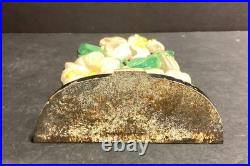 Vintage Hubley Cast Iron Door Stop No. 472 Tiger Lilies Great Original Paint