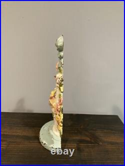 Vintage Hubley Cast Iron Doorstop #189 Lillies Of The Valley Flower Basket
