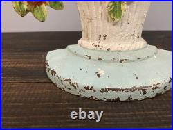 Vintage Hubley Cast Iron Doorstop #189 Lillies Of The Valley Flower Basket