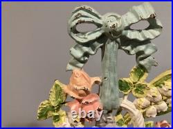 Vintage Hubley Cast Iron Doorstop #189 Lillies Of The Valley Flower Basket