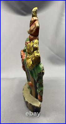 Vintage Hubley Cast Iron Nasturtiums Flower Basket Doorstop Original Paint