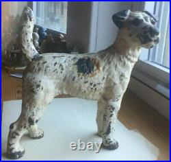 Vintage Hubley Cast Iron Terrier Dog. Door Stop or Bank