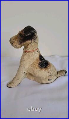 Vintage Hubley Cast Iron Wire Hair Fox Terrier Dog 5 Doorstop Bookend