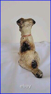 Vintage Hubley Cast Iron Wire Hair Fox Terrier Dog 5 Doorstop Bookend