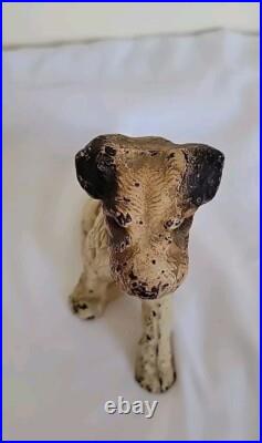 Vintage Hubley Cast Iron Wire Hair Fox Terrier Dog 5 Doorstop Bookend