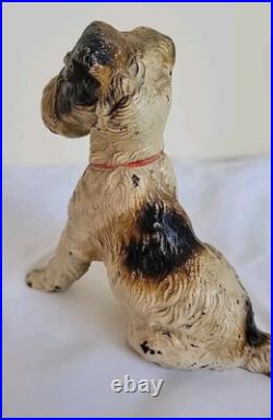 Vintage Hubley Cast Iron Wire Hair Fox Terrier Dog 5 Doorstop Bookend