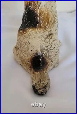 Vintage Hubley Cast Iron Wire Hair Fox Terrier Dog 5 Doorstop Bookend