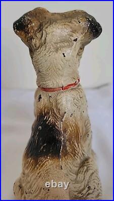 Vintage Hubley Cast Iron Wire Hair Fox Terrier Dog 5 Doorstop Bookend