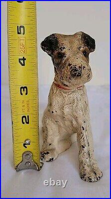 Vintage Hubley Cast Iron Wire Hair Fox Terrier Dog 5 Doorstop Bookend