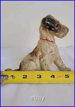 Vintage Hubley Cast Iron Wire Hair Fox Terrier Dog 5 Doorstop Bookend