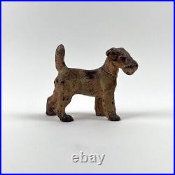 Vintage Hubley Cast Iron Wire Hair Fox Terrier Doorstop