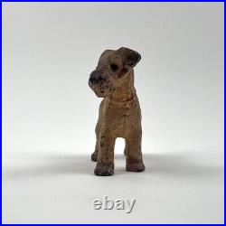 Vintage Hubley Cast Iron Wire Hair Fox Terrier Doorstop