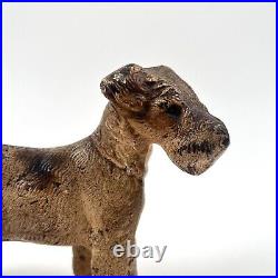 Vintage Hubley Cast Iron Wire Hair Fox Terrier Doorstop