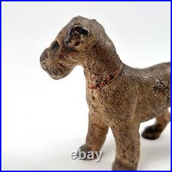 Vintage Hubley Cast Iron Wire Hair Fox Terrier Doorstop