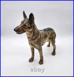 Vintage Hubley German Shepherd Door Stop Cast Iron 1930s Great Condition
