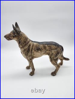 Vintage Hubley German Shepherd Door Stop Cast Iron 1930s Great Condition