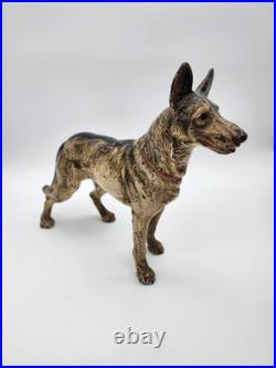 Vintage Hubley German Shepherd Door Stop Cast Iron 1930s Great Condition