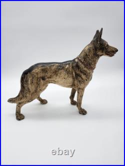 Vintage Hubley German Shepherd Door Stop Cast Iron 1930s Great Condition