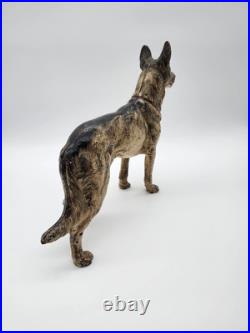 Vintage Hubley German Shepherd Door Stop Cast Iron 1930s Great Condition