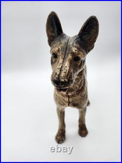 Vintage Hubley German Shepherd Door Stop Cast Iron 1930s Great Condition