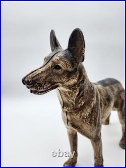 Vintage Hubley German Shepherd Door Stop Cast Iron 1930s Great Condition