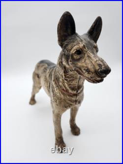 Vintage Hubley German Shepherd Door Stop Cast Iron 1930s Great Condition