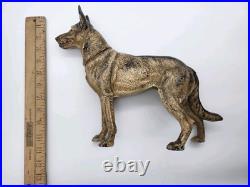 Vintage Hubley German Shepherd Door Stop Cast Iron 1930s Great Condition