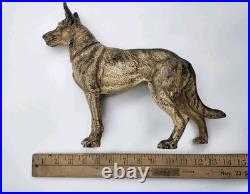 Vintage Hubley German Shepherd Door Stop Cast Iron 1930s Great Condition