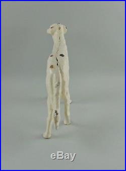 Vintage Hubley Painted Cast Iron Russian Wolfhound (Borzoi Dog) Statue Doorstop