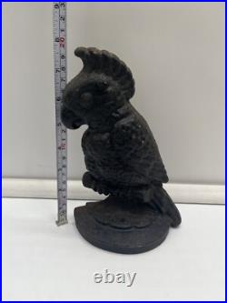 Vintage Hubley Parrot Cockatoo Cast Iron Doorstop #180 FREE SHIP
