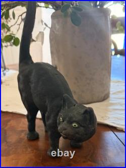 Vintage Hubley Scardey Cat Black Cat Cast Iron Doorstop Arched Back Halloween