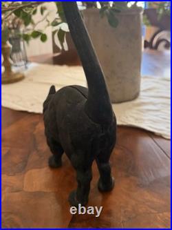 Vintage Hubley Scardey Cat Black Cat Cast Iron Doorstop Arched Back Halloween