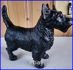 Vintage Hubley Scottie Scottish Terrier Cast Iron Dog Doorstop Black 11