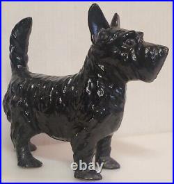 Vintage Hubley Scottish Terrier Cast Iron Scottie Dog Doorstop #305 Black 11