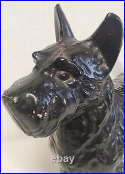 Vintage Hubley Scottish Terrier Cast Iron Scottie Dog Doorstop #305 Black 11