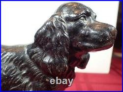 Vintage Hubley Solid Cast Iron Cocker Spaniel Dog Doorstop Figure