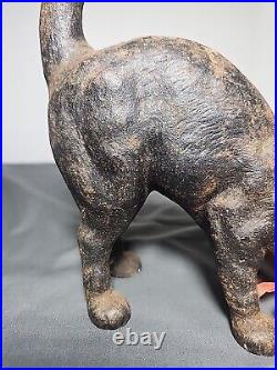 Vintage Hubley Style Hunchback Black Cat Cast Iron Mold Door Stop Kitty Decor