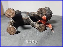 Vintage Hubley Style Hunchback Black Cat Cast Iron Mold Door Stop Kitty Decor